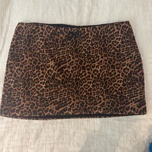 Edikted Leopard Print Mesh Mini Skirt